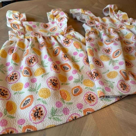 Zara Twin Sundresses Tropical Fruit Sz 2 - Picture 3 of 6